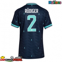 Camisa de Futebol Alemanha Antonio Rudiger #2 Equipamento Secundário Mulheres Mundo 2026 Manga Curta